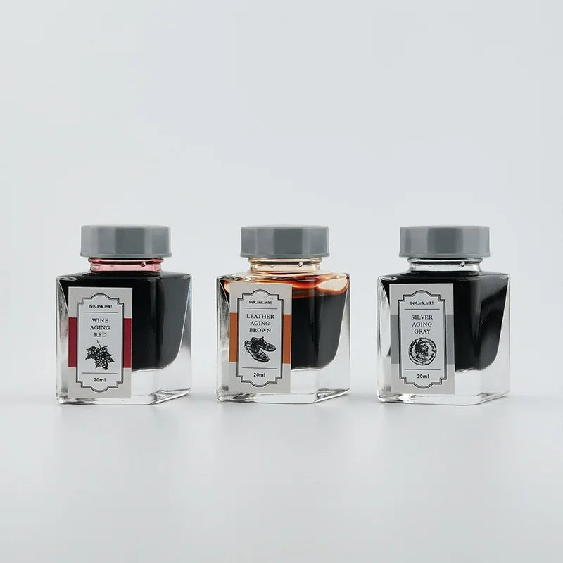 In Stock Kawasaki Bunguten Limited Edition Grape Red / Leather Brown / Silver Gray Sailor Colored Fountain Pen Ink 20ml