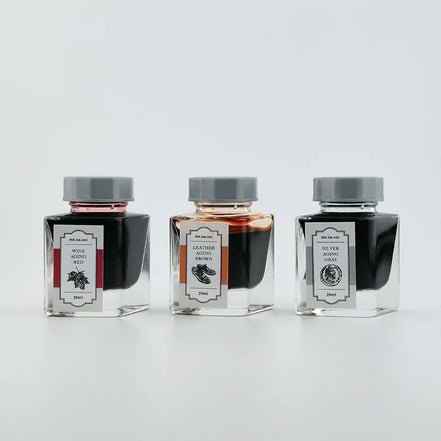 In Stock Kawasaki Bunguten Limited Edition Grape Red / Leather Brown / Silver Gray Sailor Colored Fountain Pen Ink 20ml