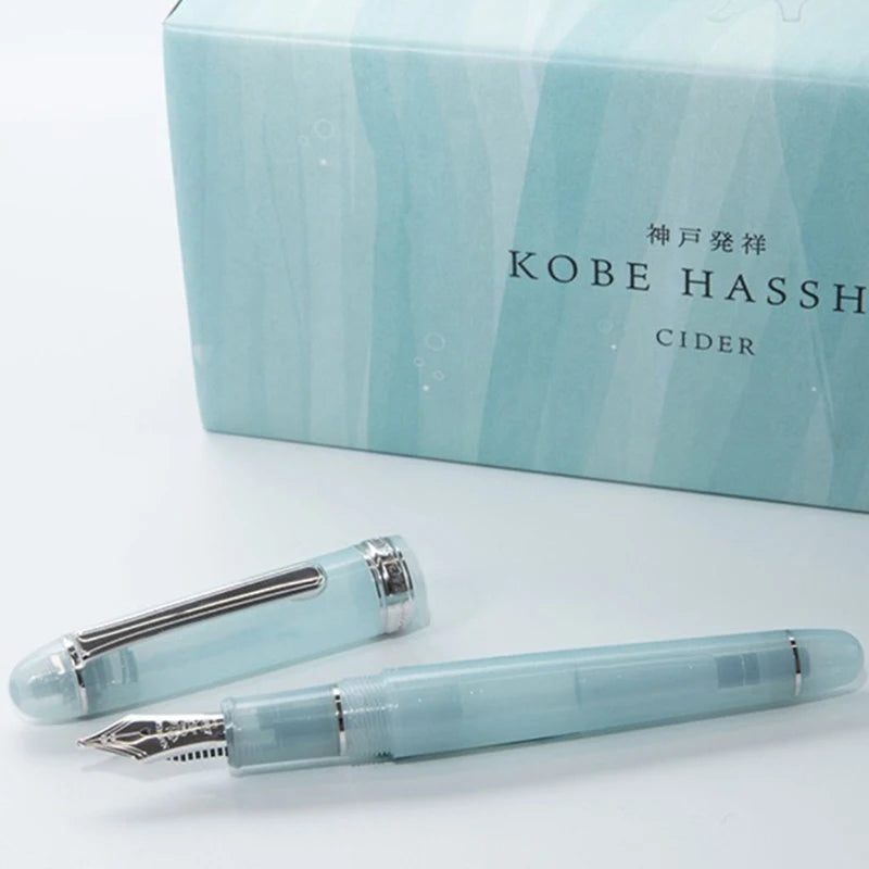 NAGASAWA Exclusive Kobe Special Series Vol.1 - Refreshing Soda 14K Gold Platinum Fountain Pen with Weather Vane Rooster Engraving