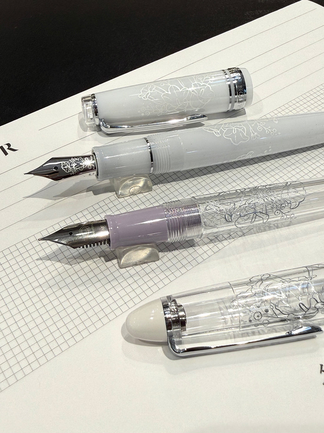 In Stock Ancora 5th Anniversary Limited Edition Wind Chime Bouquet MF Nib Transparent Torpedo Fountain Pen