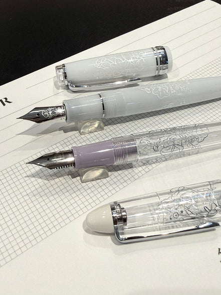 In Stock Ancora 5th Anniversary Limited Edition Wind Chime Bouquet MF Nib Transparent Torpedo Fountain Pen