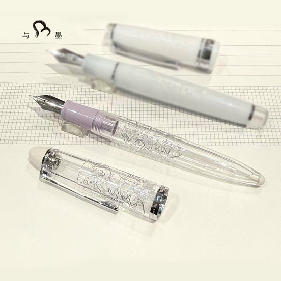 In Stock Ancora 5th Anniversary Limited Edition Wind Chime Bouquet MF Nib Transparent Torpedo Fountain Pen