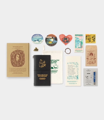 TN × Moomin Annual Lottery Limited Edition Vol.5 Gift Box Set: Leather Notebook, Refill Pages, Pen, Canvas Tote Bag, Stickers