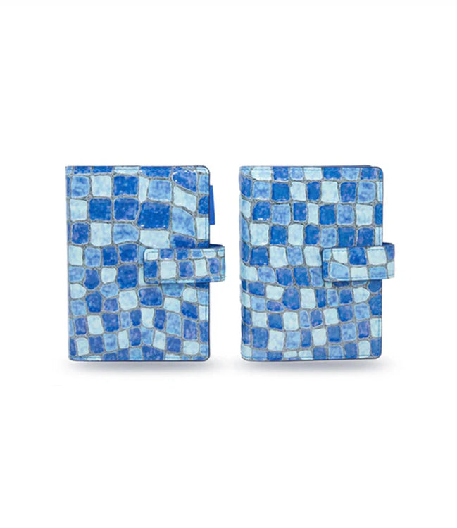 Ashford & Nagasawa Collaborative Limited Edition - Blue Marble Embossed Cowhide Planner | M5/M6/A7 Snap Closure