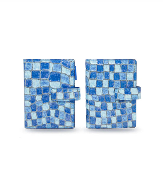 Ashford & Nagasawa Collaborative Limited Edition - Blue Marble Embossed Cowhide Planner | M5/M6/A7 Snap Closure