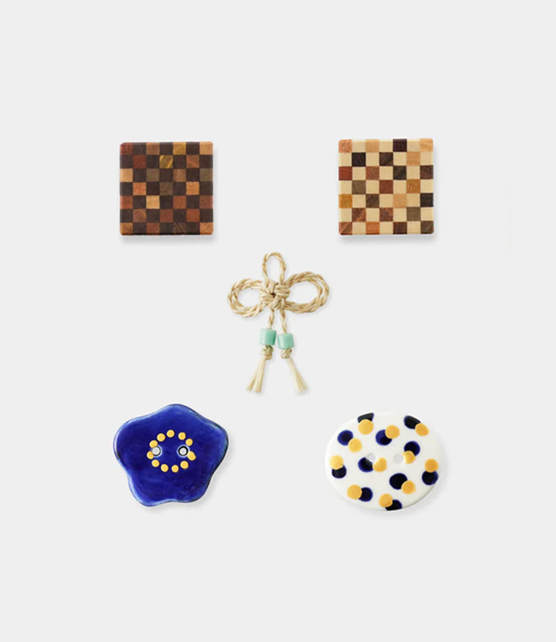 In Stock TN Limited Edition Square Yosegi/Hemp Rope/Ceramic Charms | Journal Accessories