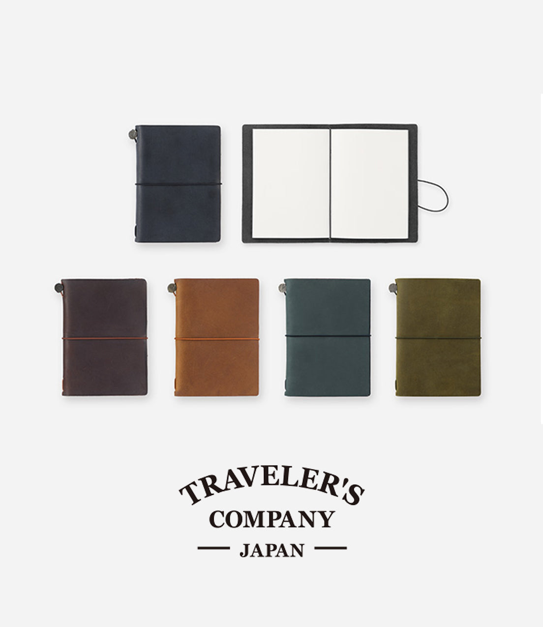 In Stock TRAVELER'S Notebook Passport Size Leather Notebook • Black / Brown / Camel / Blue / Green • TN