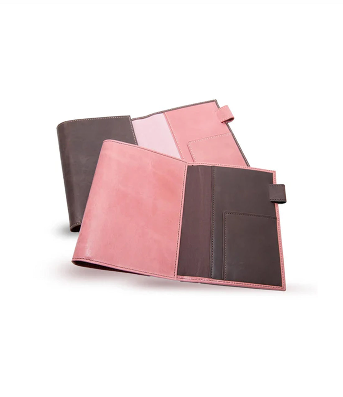 Ashford & Nagasawa Collaborative Limited Edition - Himeji Soft Cowhide Tri-Fold Planner | Brown/Pink, M5 Size